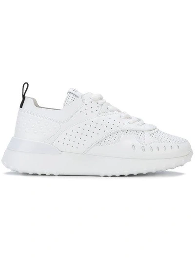 Tod's Perforated Leather Running Sneakers In White
