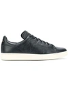 Tom Ford Warwick Perforated Full-grain Leather Sneakers In Blue