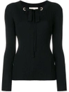 MICHAEL MICHAEL KORS tie-front ribbed sweater,MH76NJL78H12618580