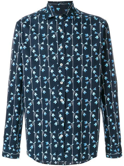 Etro Floral Print Shirt In Blue