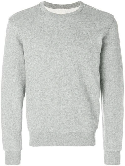 Maison Margiela Crew-neck Cotton Sweatshirt In Grey