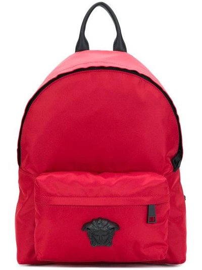 Versace Medusa Head Backpack In Red