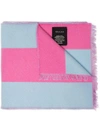 GUCCI GUCCI PINK STRIPE GUCCY EMBROIDERED WOOL SILK-BLEND SCARF - BLUE,5053943G02012549124