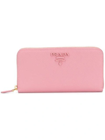 Prada Logo Wallet In Pink
