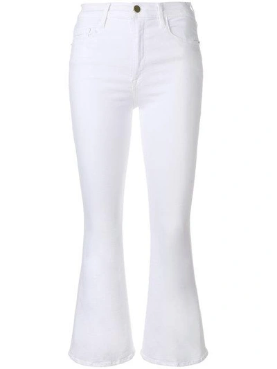 Frame Le Forever Karlie Flare High-rise Jeans In White