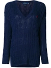 POLO RALPH LAUREN POLO RALPH LAUREN CABLE KNIT SWEATER - BLUE,21159179501912612827