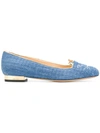 CHARLOTTE OLYMPIA LIGHT DENIM KITTY SLIPPERS,OLC18573512612252