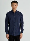 FRANK + OAK Multi-Line Cotton-Poplin Shirt in Navy