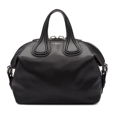 Givenchy Small Nightingale Leather Satchel With Logo Strap - Black