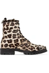 ALEXANDER WANG LYNDON EMBELLISHED LEOPARD-PRINT CALF HAIR ANKLE BOOTS