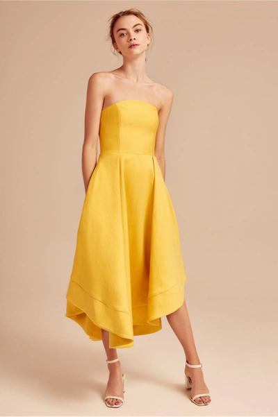 C/meo Collective Making Waves Dress In Yellow