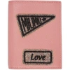 MIU MIU Pink Glitter Patch Compact Wallet,5MV204 2BS6