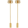 Balenciaga Logo-plaque Pin Earrings In 0027 Gold
