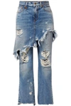 R13 DOUBLE CLASSIC DISTRESSED MID-RISE STRAIGHT-LEG JEANS
