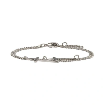 Dsquared2 Silver Double Cross Bracelet