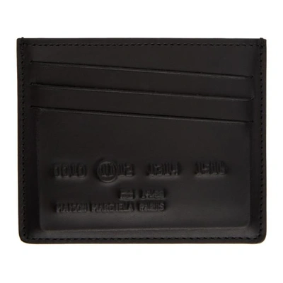 Maison Margiela Logo-embossed Leather Cardholder In Black