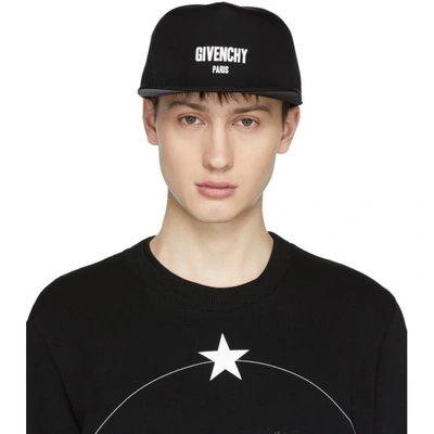 Givenchy Logo Printed Canvas Baseball Hat In Black