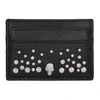 ALEXANDER MCQUEEN ALEXANDER MCQUEEN BLACK STUDDED SKULL CARD HOLDER,2753331ACCI