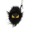 FENDI FENDI BLACK FUR BAG BUGS KEYCHAIN,7AR386 X4Q