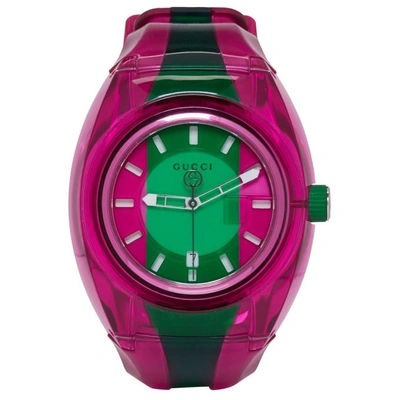 Gucci Pink & Green G-sync Watch In Pink & Purple