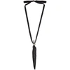 ANN DEMEULEMEESTER SSENSE Exclusive Black Ribbon & Feather Necklace,1701-8686-416-099