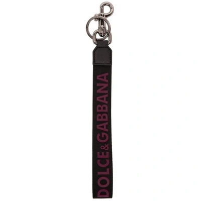 Dolce & Gabbana Logo Keyring In Black