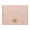 GUCCI GUCCI PINK SMALL GG MARMONT WALLET,466492 DRW1T
