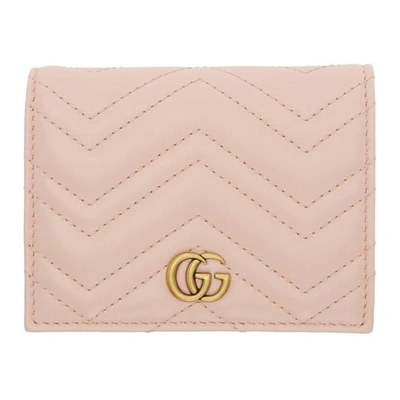 Gucci Pink Small Gg Marmont Wallet In Pink