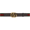 GUCCI GUCCI GREEN AND RED WEB GG BELT,409416 HE2AT