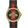 GUCCI GUCCI GOLD AND GREEN LAVEUGLE PAR AMOUR BEE WATCH,YA126487