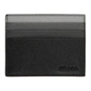 Prada Saffiano Leather Credit Card Holder In Black
