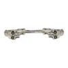 ALEXANDER MCQUEEN Silver Textured Twin Skull Bracelet,456802 J160Y