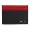 PRADA Black & Red Saffiano Card Holder,2MC149 C5S