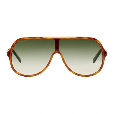 Gucci Tortoiseshell Sensual Romanticism Aviator Sunglasses In 004 Bhavbkg