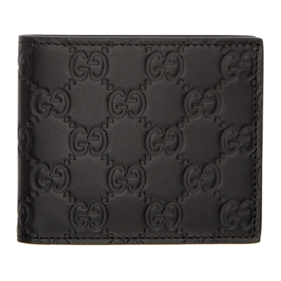 Gucci Black Gg-motif Bi-fold Wallet In 1000 Black