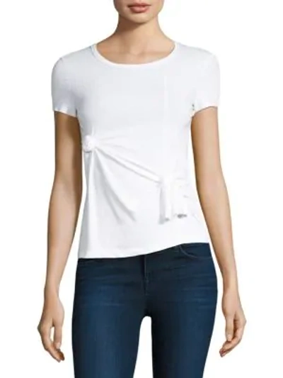 Helmut Lang Crewneck Short-sleeve Knot Baby Tee In Optic White