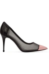 TOM FORD METALLIC LEATHER AND MESH PUMPS