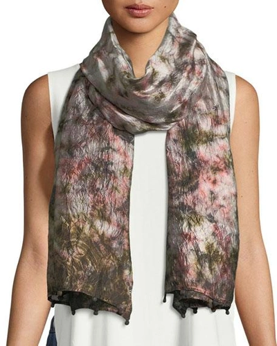 Eileen Fisher Hand-loomed Dyed Silk Scarf In Rye