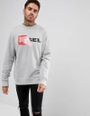 DIESEL S-SAMY LOGO SWEATSHIRT - GRAY,00S8WC0IAEG912