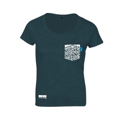 Anchor & Crew Steel Blue Organic Cotton Digit Print T-shirt (womens)