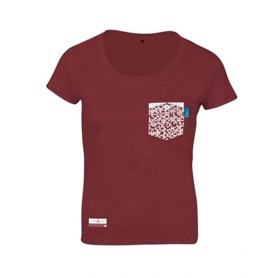 Anchor & Crew Fire Brick Red Digit Print Organic Cotton T-shirt