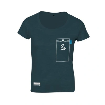 Anchor & Crew Steel Blue Anchormark Print Organic Cotton T-shirt (womens)