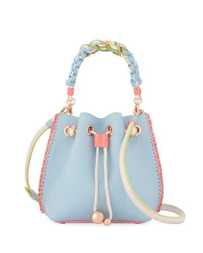 Sophia Webster Romy Mini Bucket Bag With Woven Handle In Pink