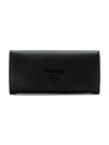 Prada Saffiano Leather Continental Wallet In Nero