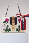 GUCCI SYLVIE EMBROIDERED LEATHER SHOULDER BAG,421882/D4ZQG/8614