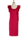 Givenchy Ruffle Strap Shift Dress In Fushia
