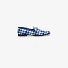 GUCCI GUCCI BLUE GINGHAM JORDAAN LOAFERS,4314679IY2012478321