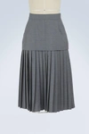 THOM BROWNE PLEATED WOOL SKIRT,FGC449A-02872/35