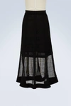 Alexander Mcqueen Corset-effect Contrast-knit Midi Skirt In 1000 - Black