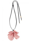 MARNI FLORAL-EMBELLISHED LEATHER NECKLACE